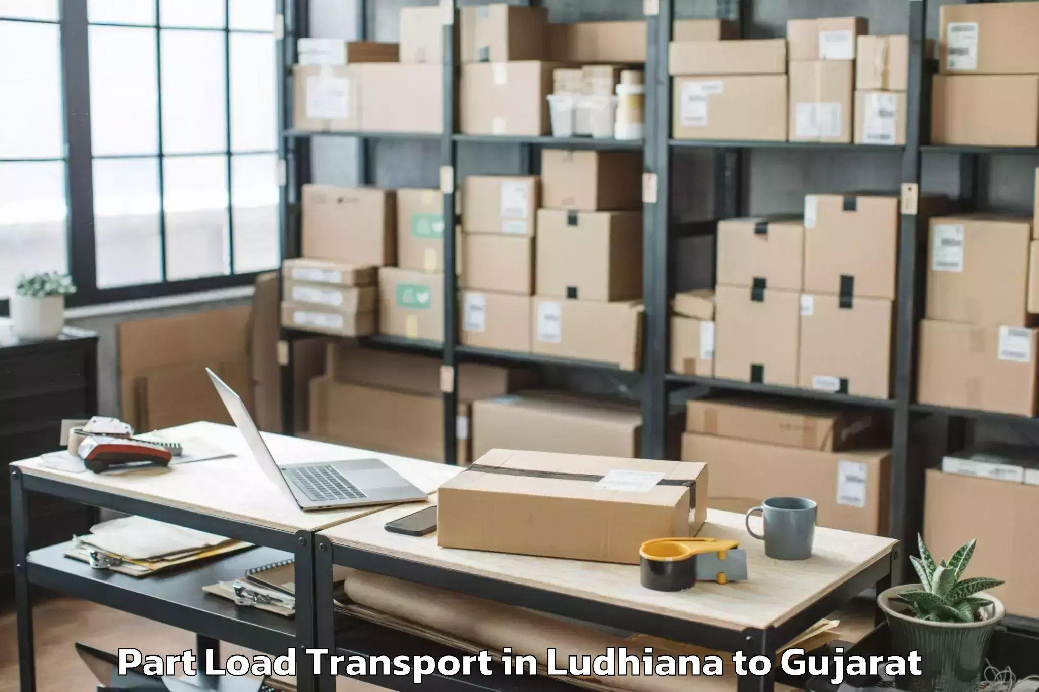 Leading Ludhiana to Kandla Airport Ixy Part Load Transport Provider